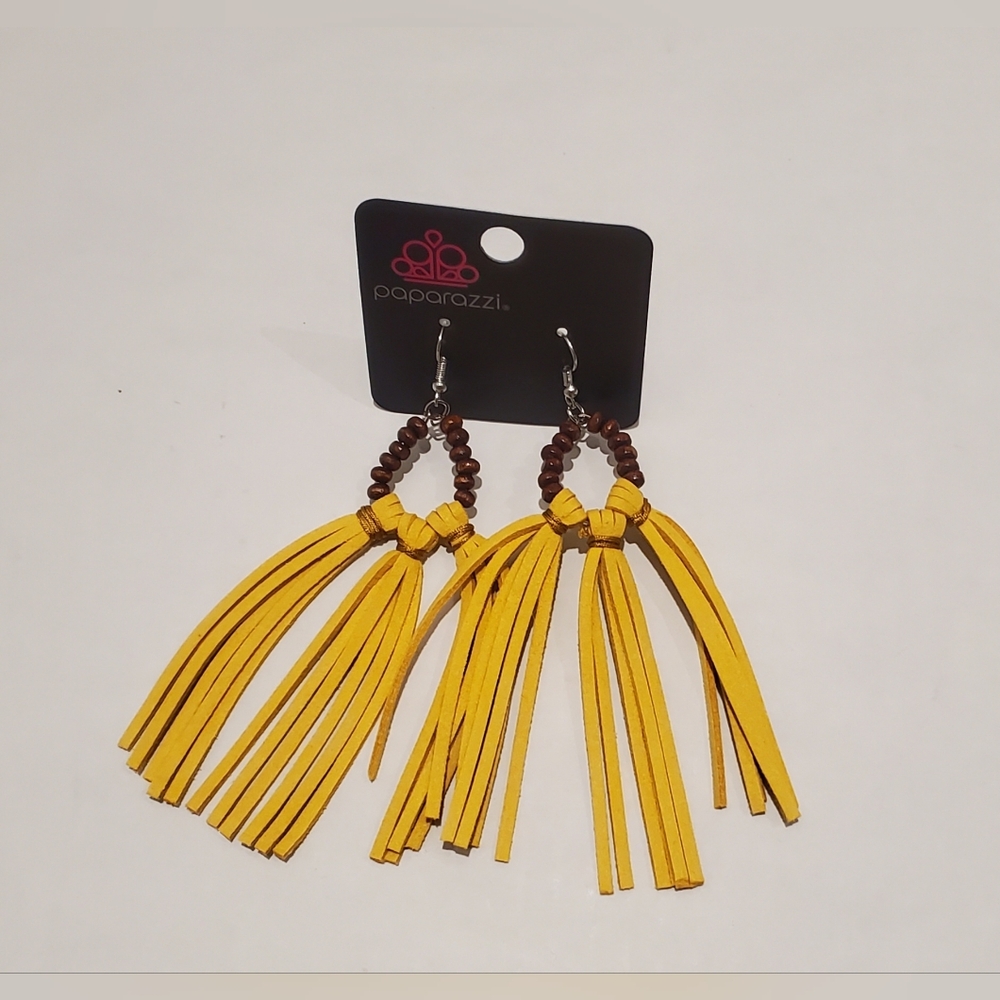 Paparazzi Mustard Fringe Earrings